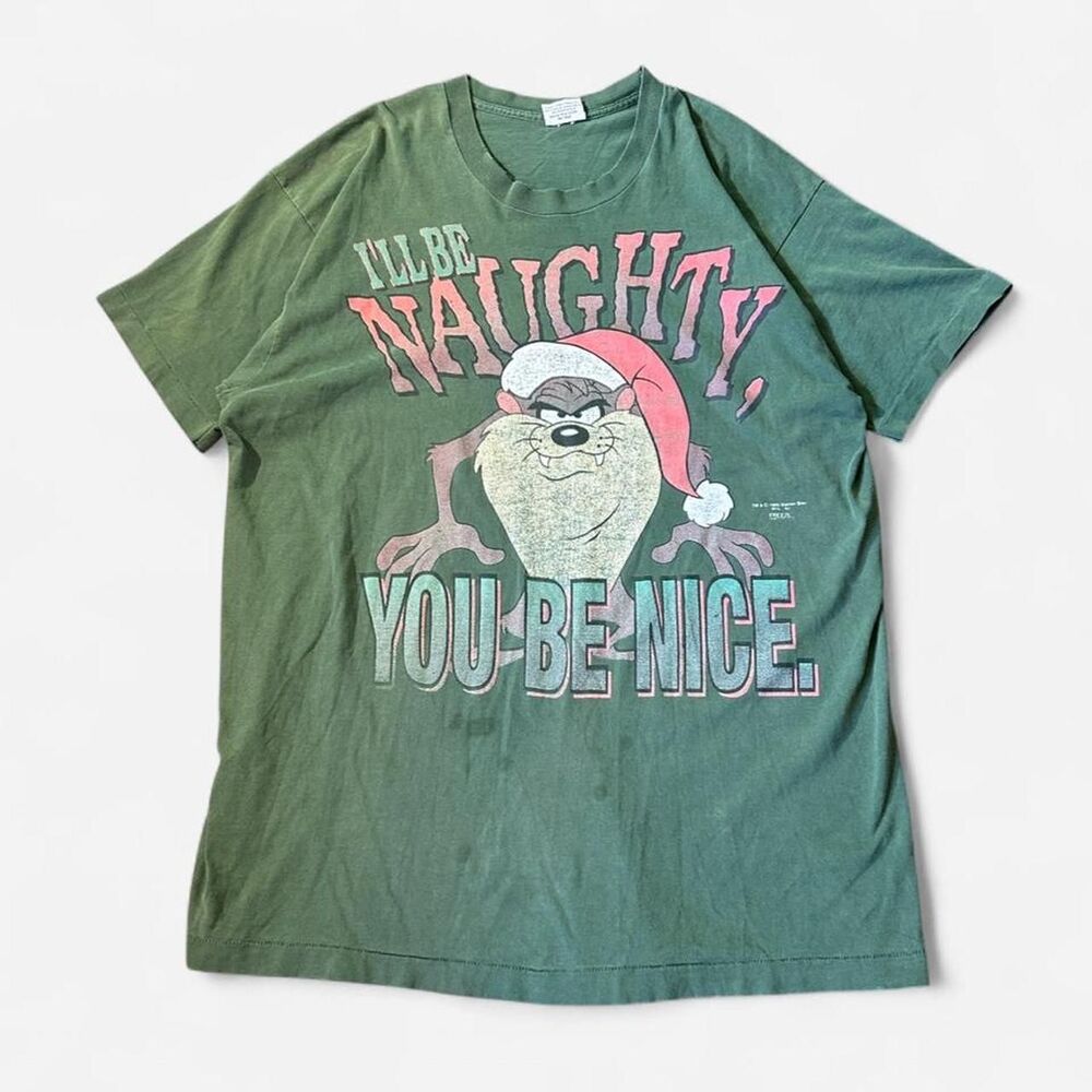 VTG 1995 Taz Looney Tunes “I’ll Be Naughty You Be Nice” Single Stitch T-Shirt